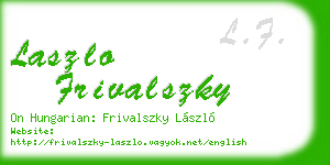 laszlo frivalszky business card