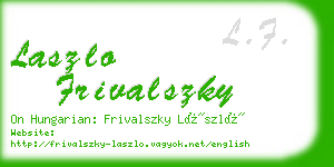 laszlo frivalszky business card